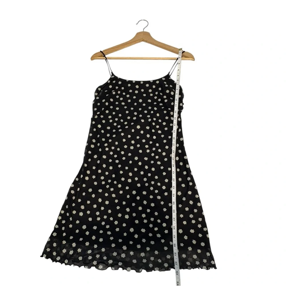 BP Black Daisy Floral Spaghetti Strap Mesh Slip Dress Women’s Small Y2K 90s NWT - Picture 9 of 9